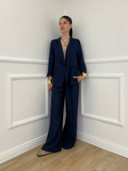 Tailleur In Lino e Tencel 26301 Blu