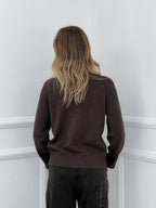 Maglia Polsini con Spacco 24160 Marrone