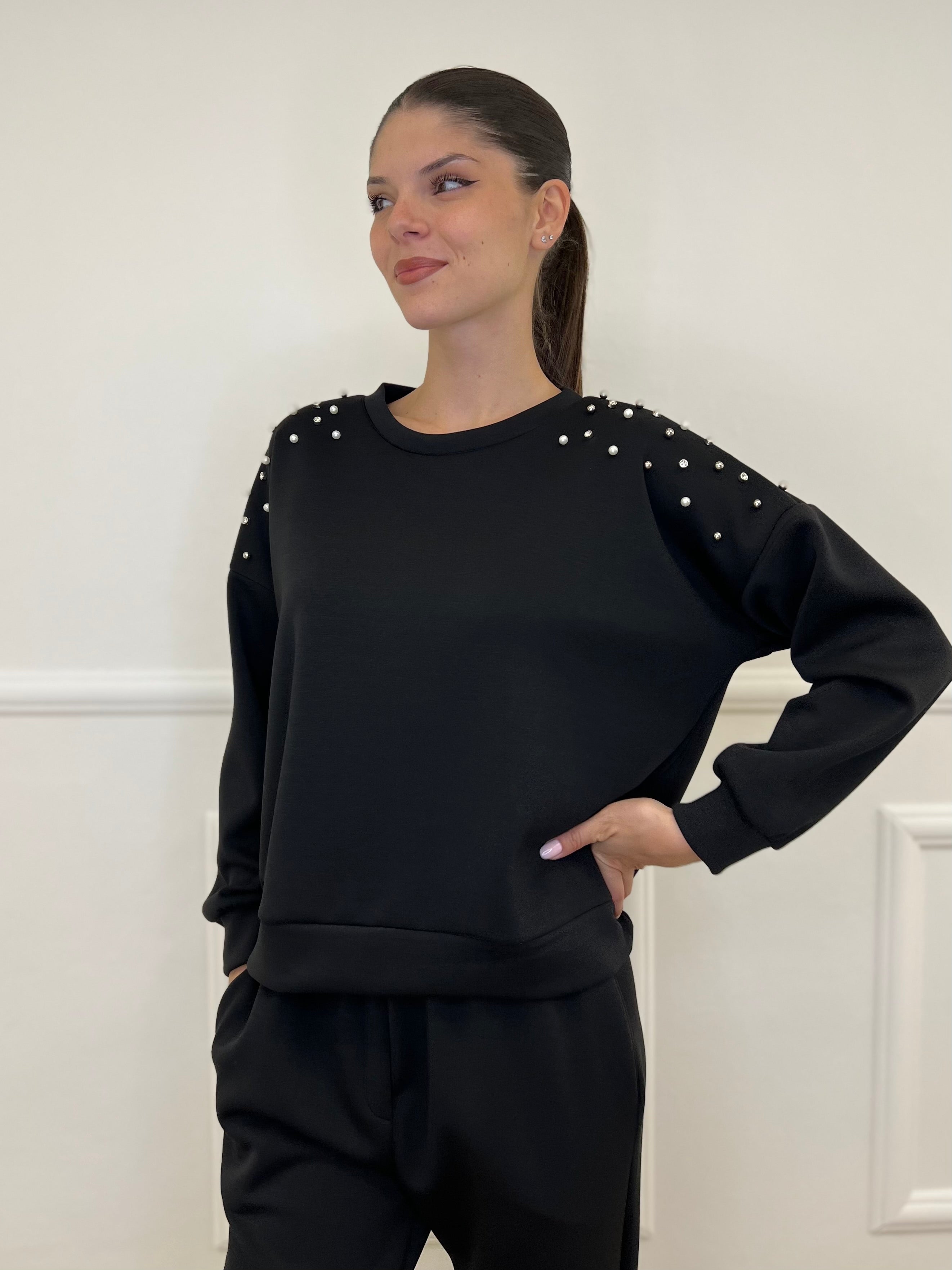 Felpa Gioiello 2441 Nero - Bazar Abbigliamento