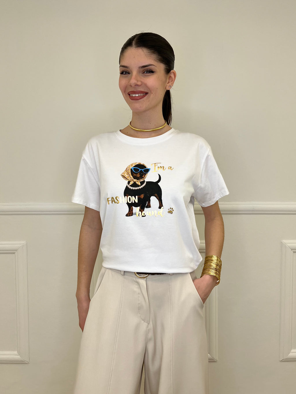 T-shirt Over Bassotto Foulard