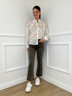 Pantalone Trombetta Sfrangiato 6826 Mocha - Bazar Abbigliamento