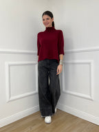 Jeans Palazzo Sfrangiato H03 Grigio