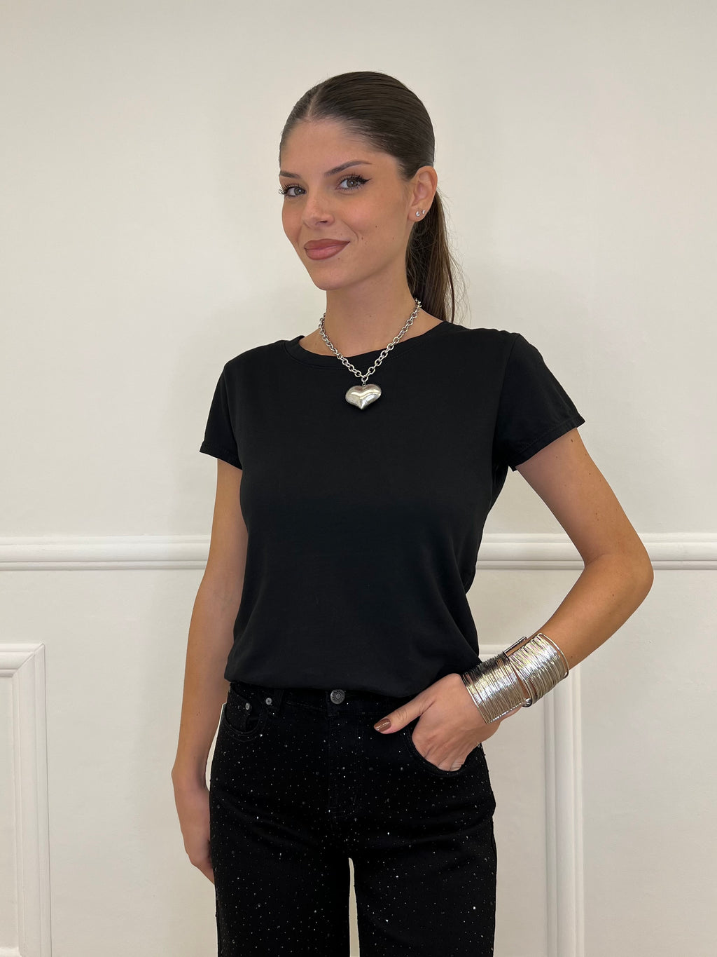 T-shirt Basic V0550 Nero