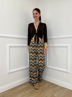 Pantalone Lurex Chevron 1795 Cielo
