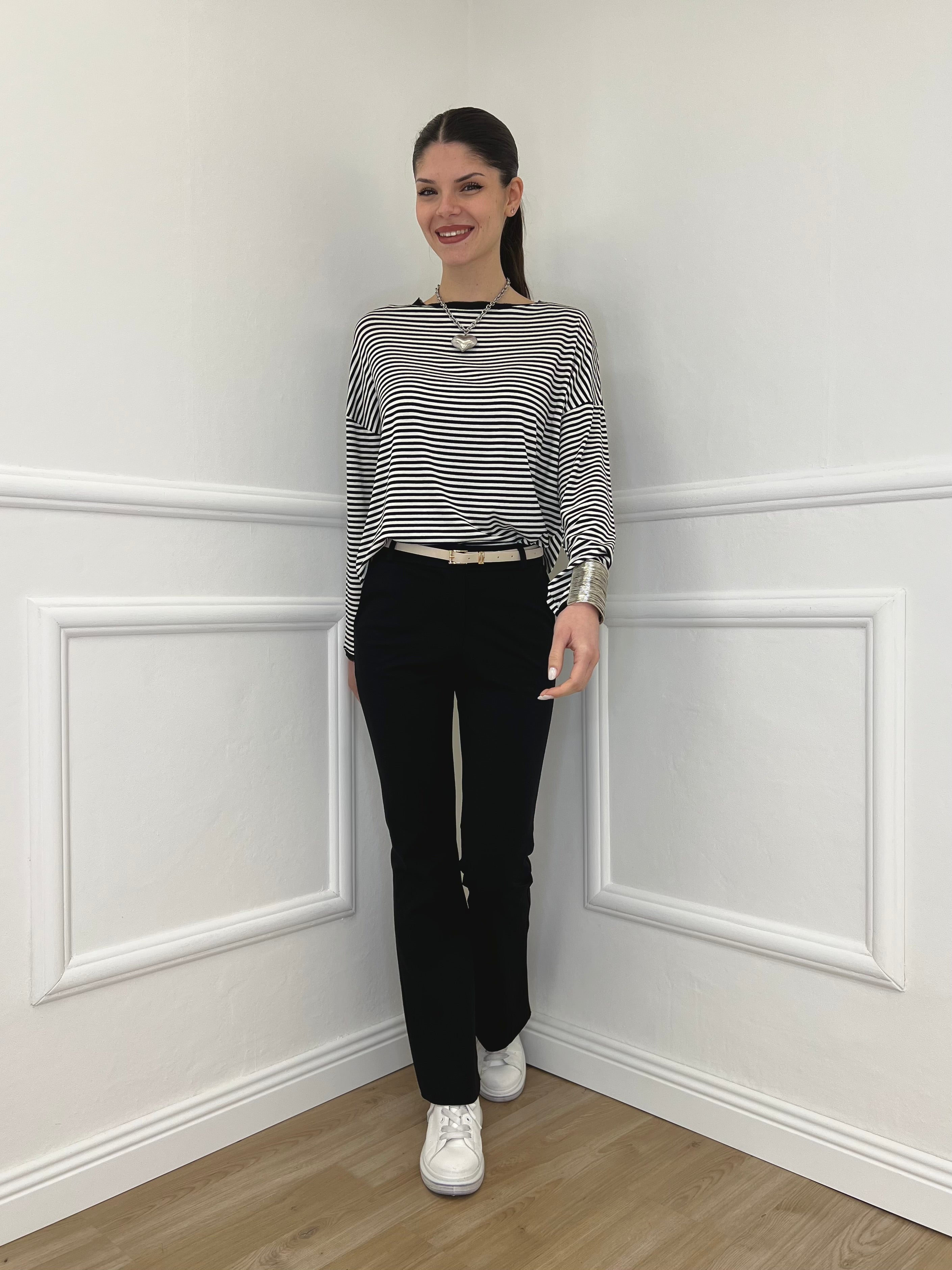 Pantalone Flare Cintura 26513 Nero