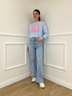 Maglia "Non Mi Dovete Stressare" 3695 Azzurro