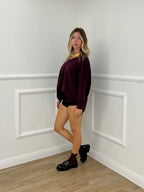 Maglia Over Scollo V 6010 Burgundy
