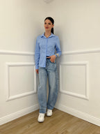Camicia Slim Cotone 6036 Azzurro