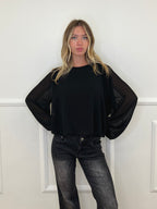 Blusa Georgette Palloncino 22017 Nero