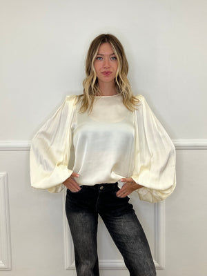 Blusa In Raso Lumina LD6110 Crema