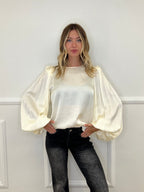 Blusa In Raso Lumina LD6110 Crema