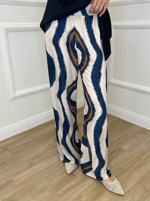 Pantalone Jersey Fantasia 9078 Blu