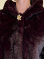 Pelliccia Gioiello Cappuccio C039 Bordeaux - Bazar Abbigliamento