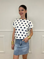 Maglia Over Pois A4305 Blu