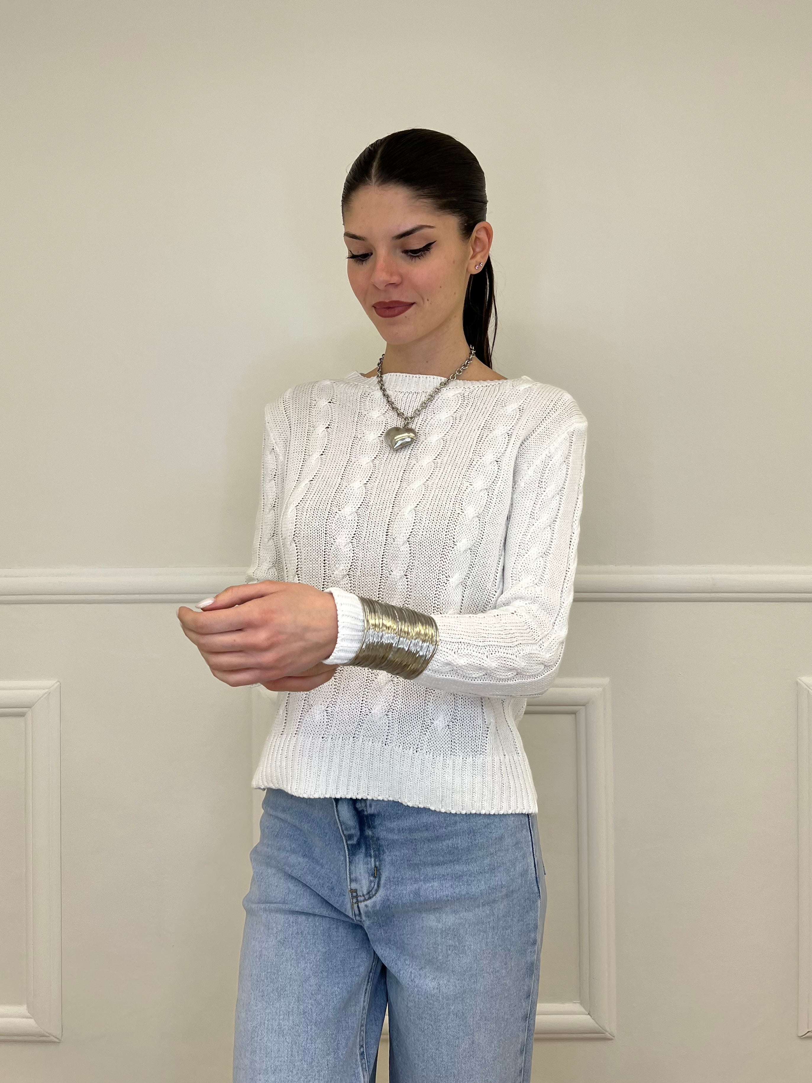 Maglia Trecce FE26122 Bianco