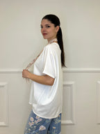 T-shirt Maxi Con Foulard 35080 Bianco