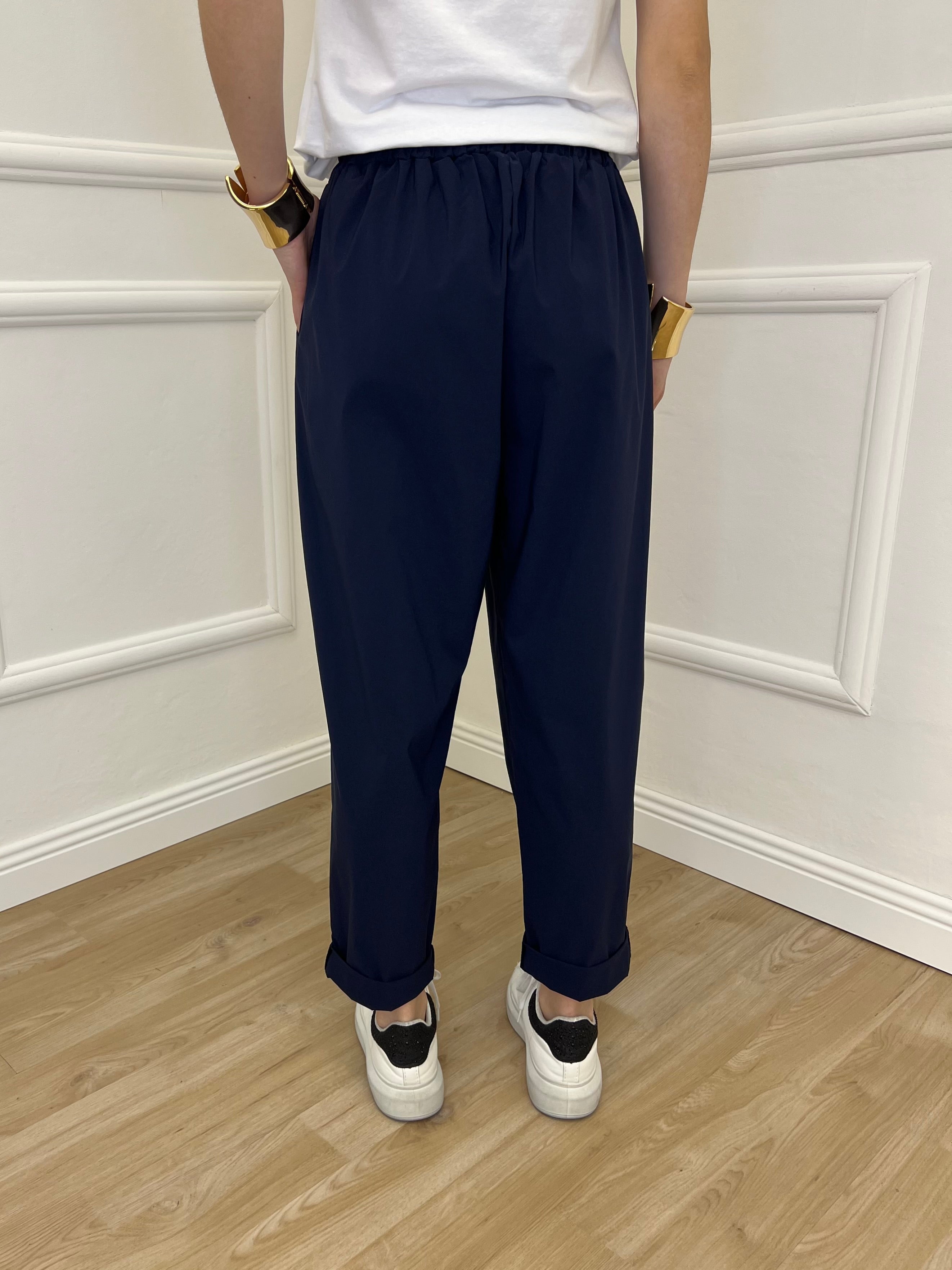 Pantalone Baggy Viscosa 2815 Blu