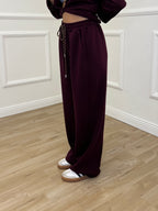 Pantalone Coulisse Felpa D28793 Burgundy
