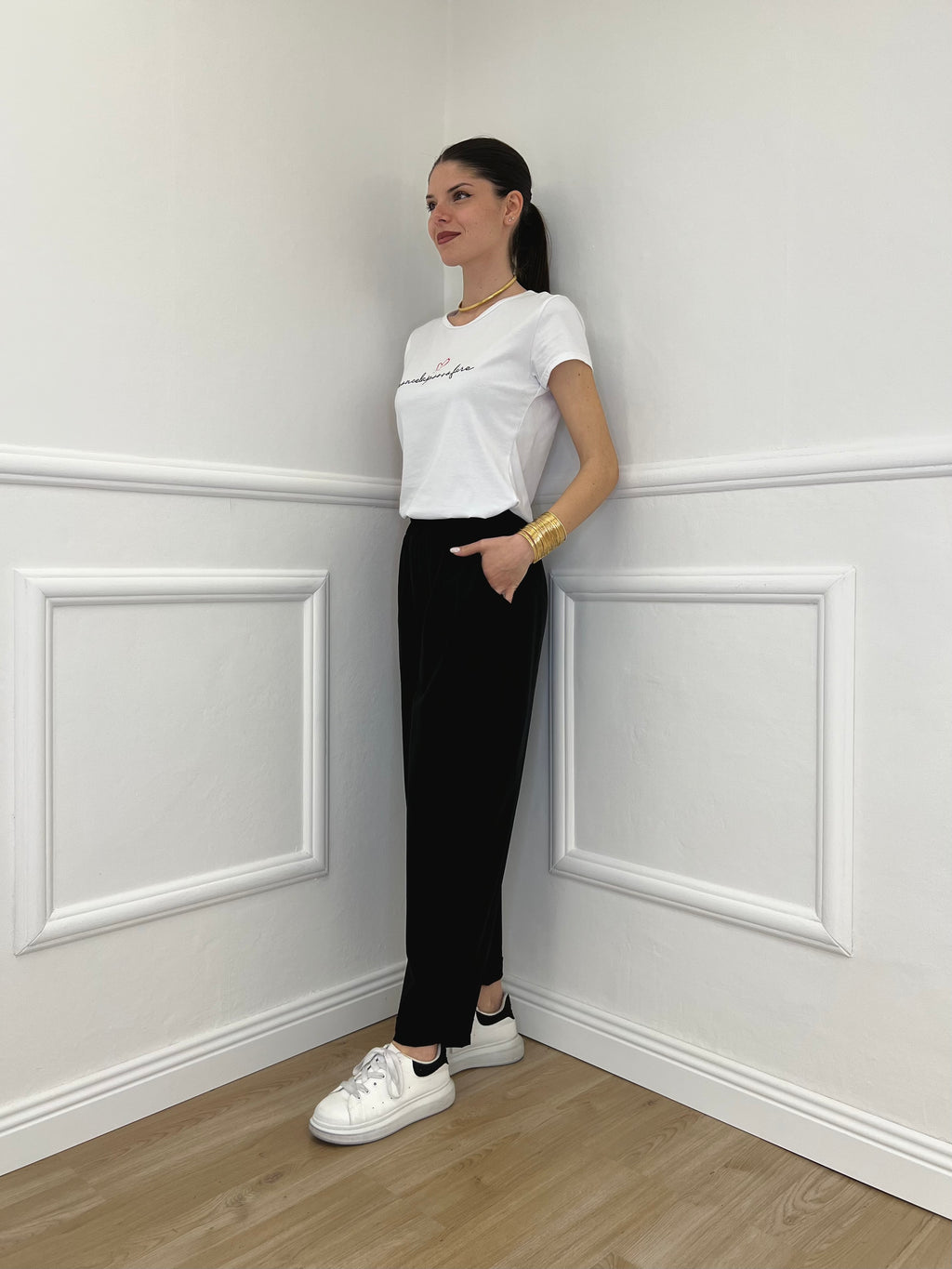 Pantalone Baggy Viscosa 2815 Nero
