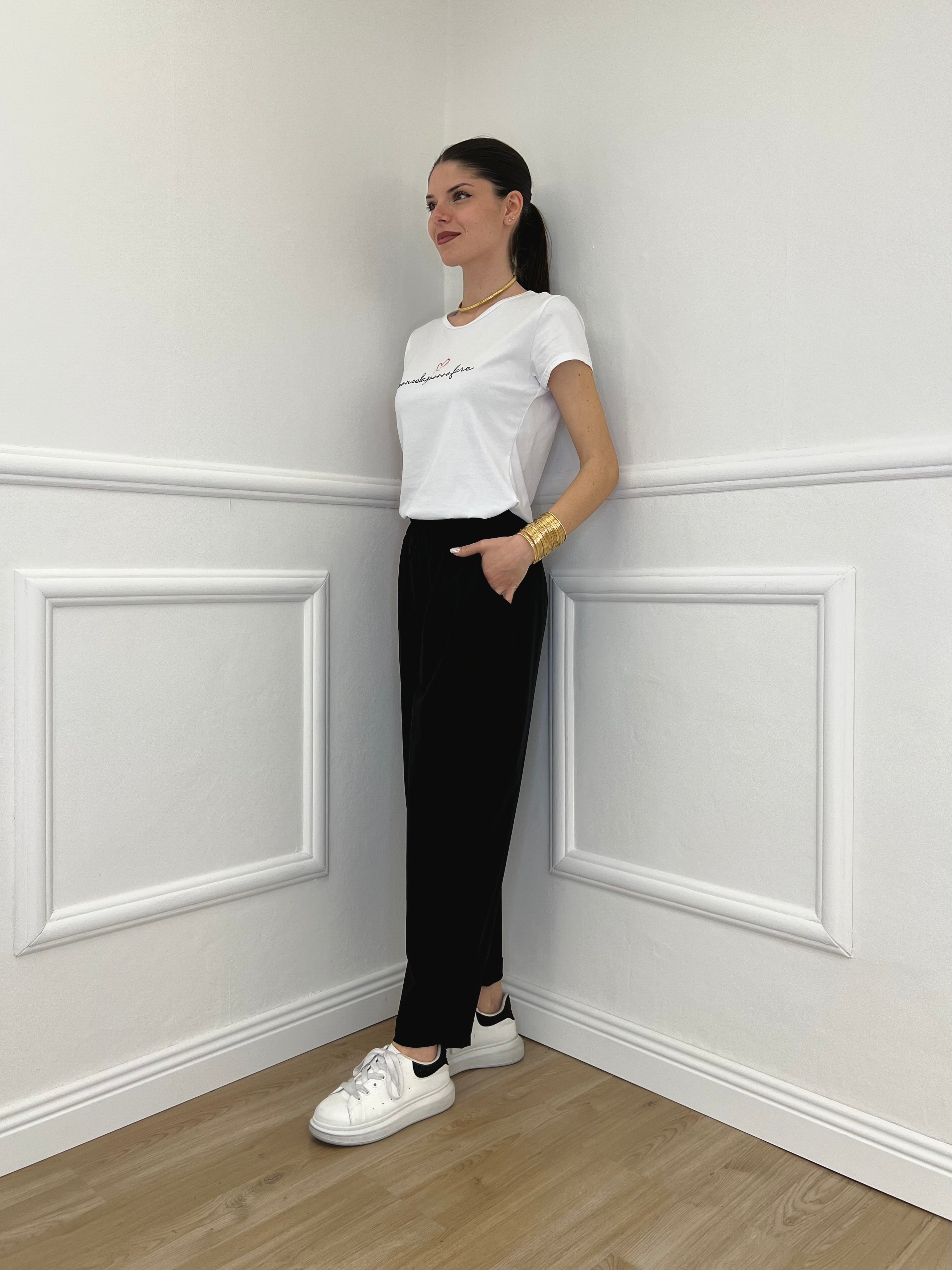 Pantalone Baggy Viscosa 2815 Nero