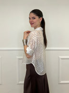 Camicia Tencel Pois 26031 Bianco