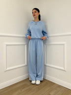 Tuta Bande Girocollo 88426 Azzurro