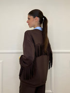 Cardigan Felpa Frange Lumina LD3424 Moro