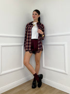 Shorts Lingerie Pizzo L337 Burgundy