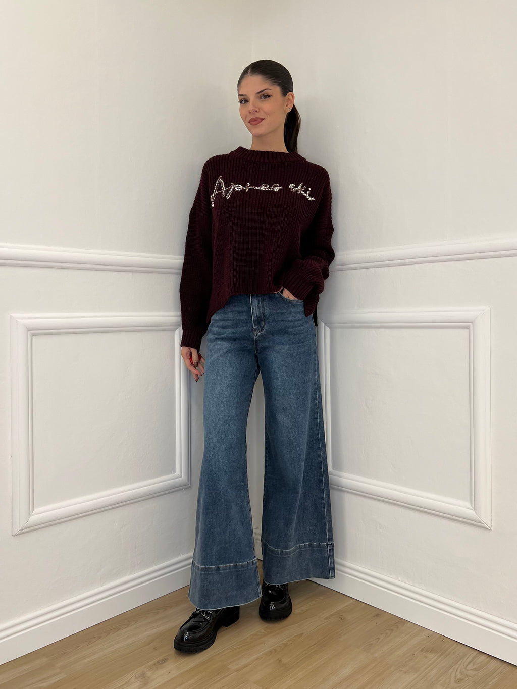 Jeans Wide Leg Orlo P281-1