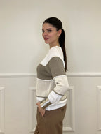 Maglia a Righe Profili 25031 Taupe