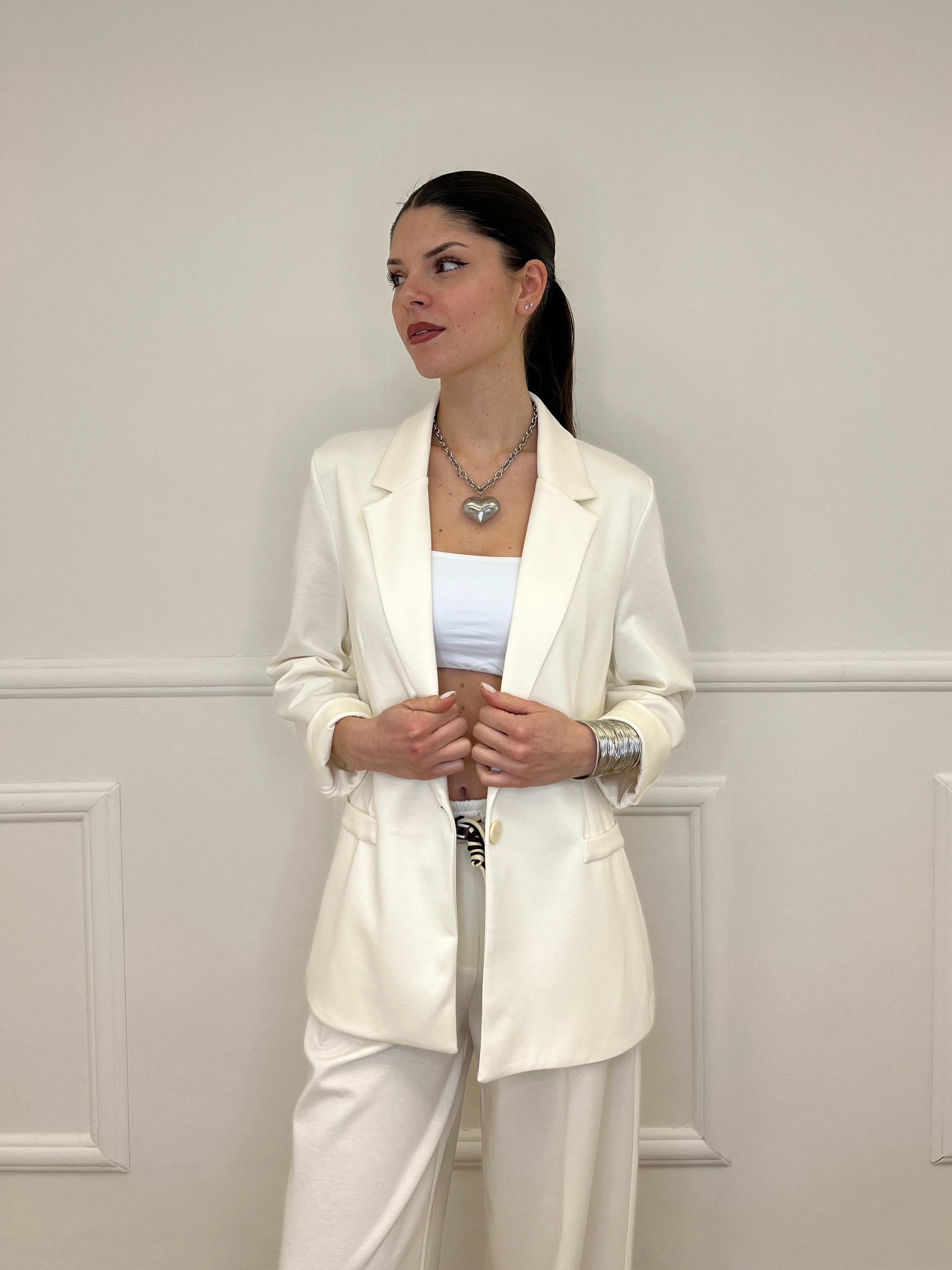 Blazer in Viscosa 27435 Panna