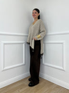 Maglia Asimmetrica Pizzo 25743 Ecru