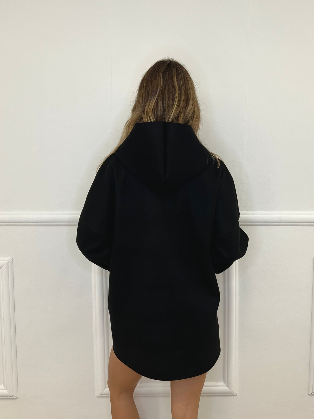 Maxi Giacca in Panno con Zip 5075 Nero