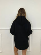 Maxi Giacca in Panno con Zip 5075 Nero