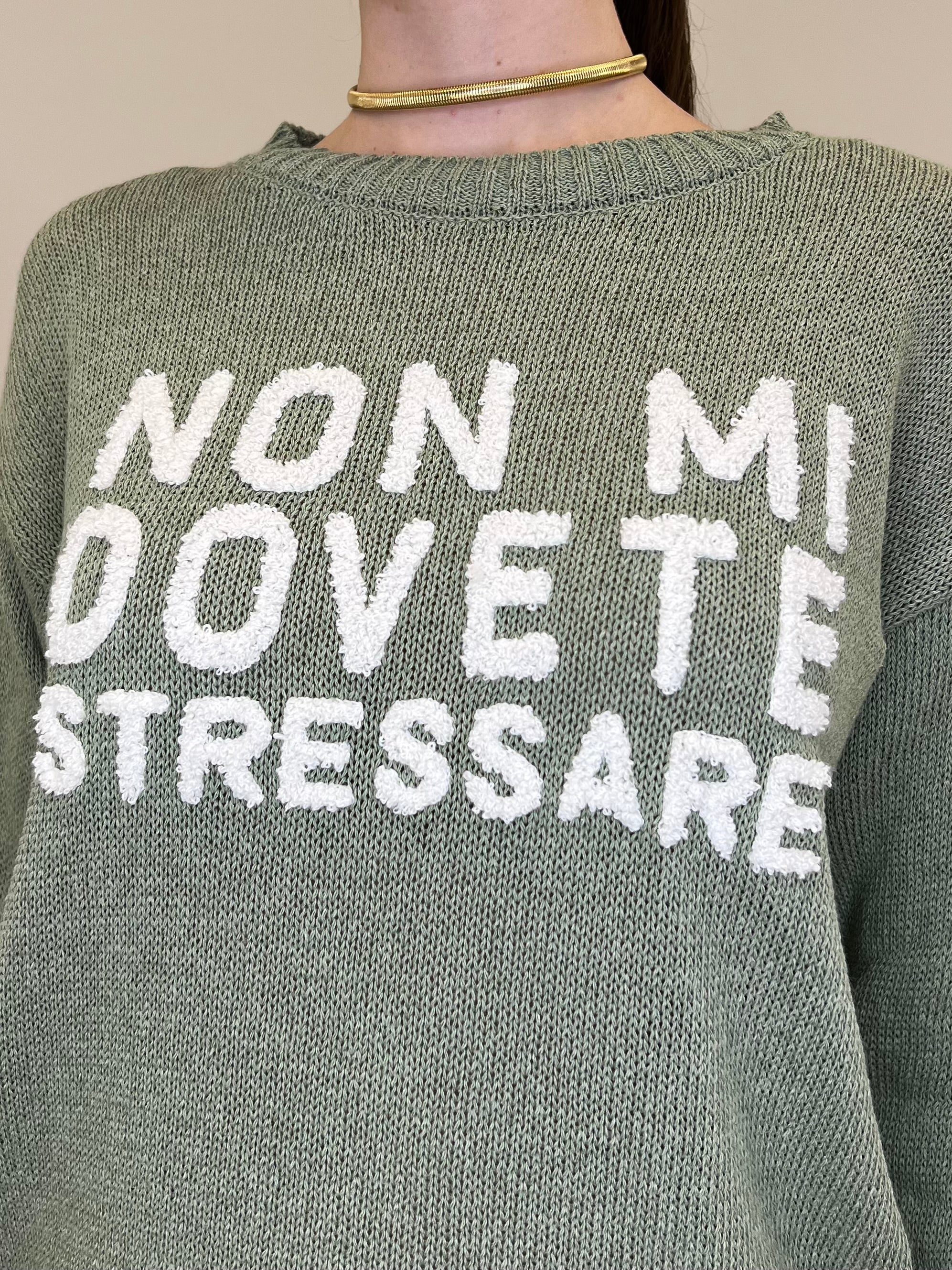 Maglia "Non Mi Dovete Stressare" 3695 Verde Mela