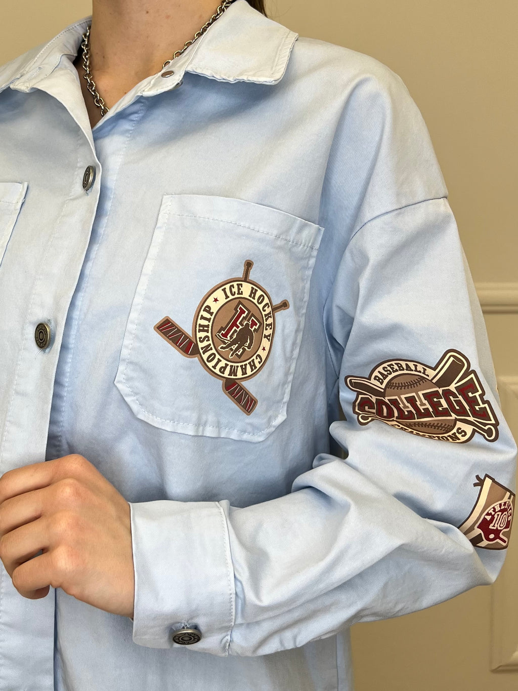 Giacca Camicia College 223606 Azzurro