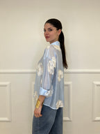 Camicia Tencel Ricami 7357 Azzurro