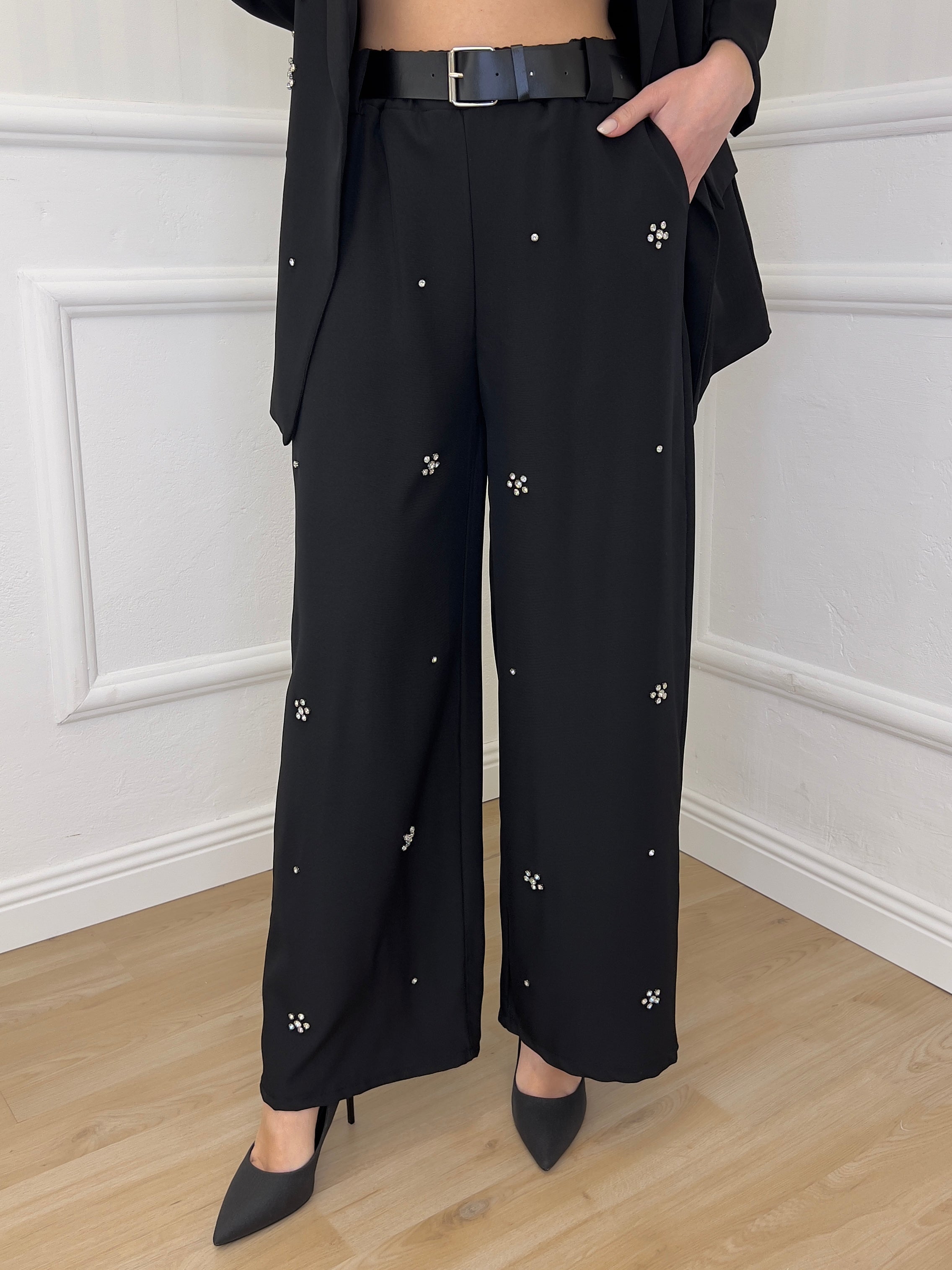 Pantalone Gabardine Gioiello 684018 Nero - Bazar Abbigliamento