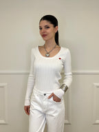 Maglia Trecce Cuore 1697 Bianco