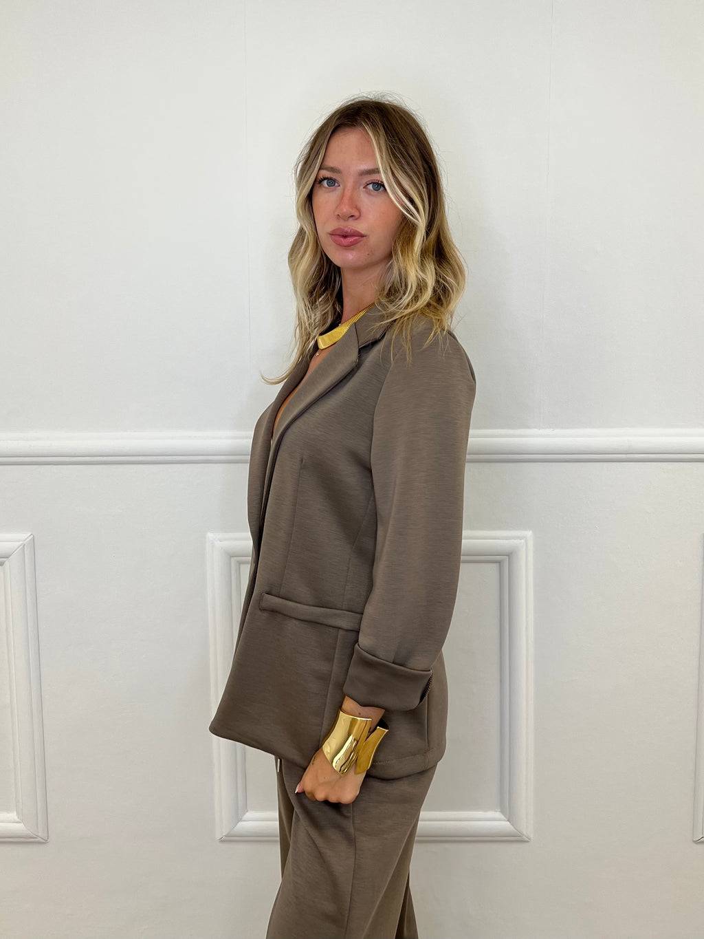 Blazer in Felpa 27435A Taupe