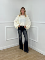 Blusa In Raso Lumina LD6110 Crema