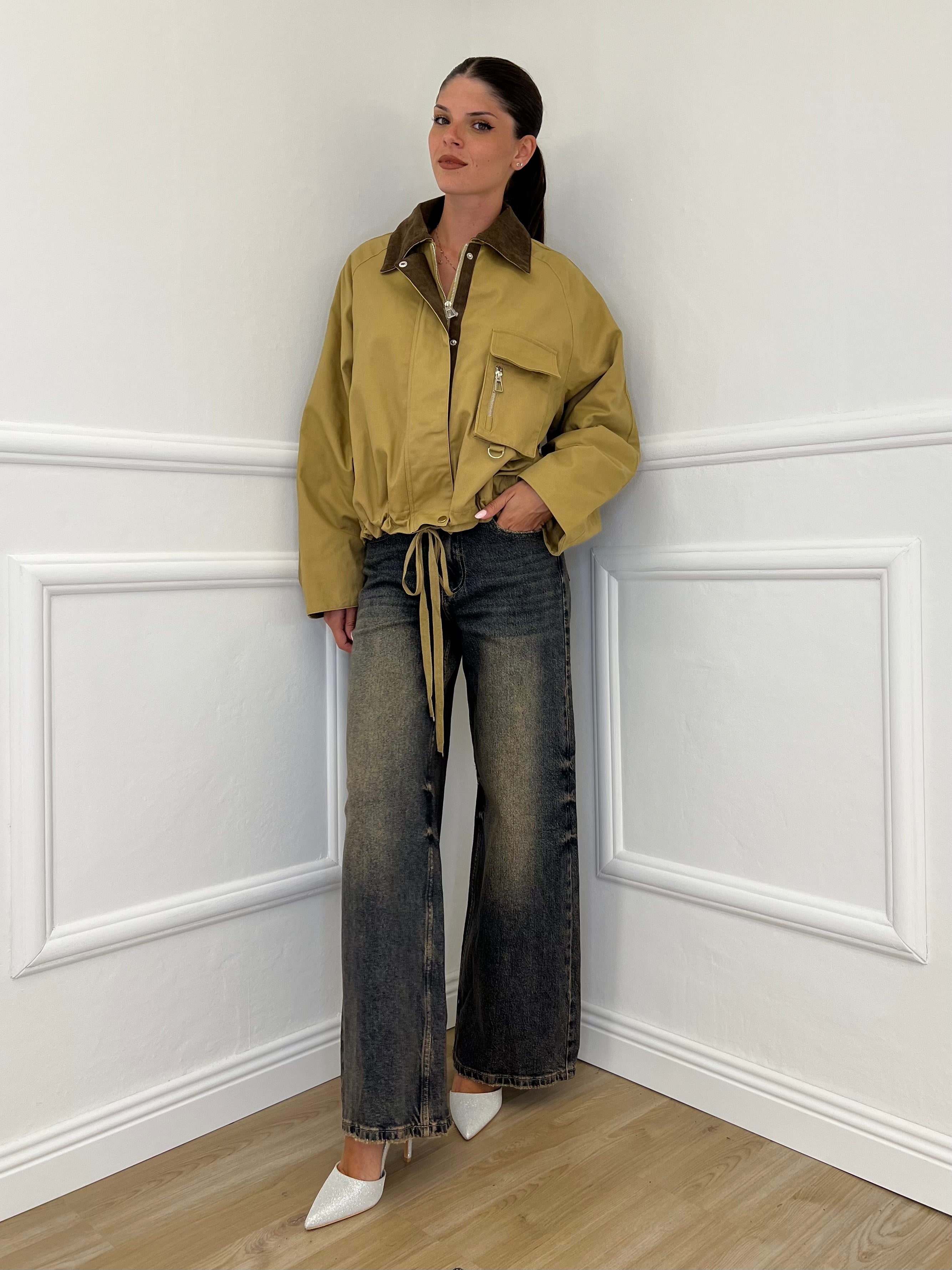 Blouson Over TR8866 Khaki - Bazar Abbigliamento