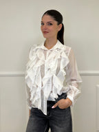 Camicia Rouches 27704 Bianco - Bazar Abbigliamento