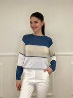 Maglia a Righe Profili 25031 Blu