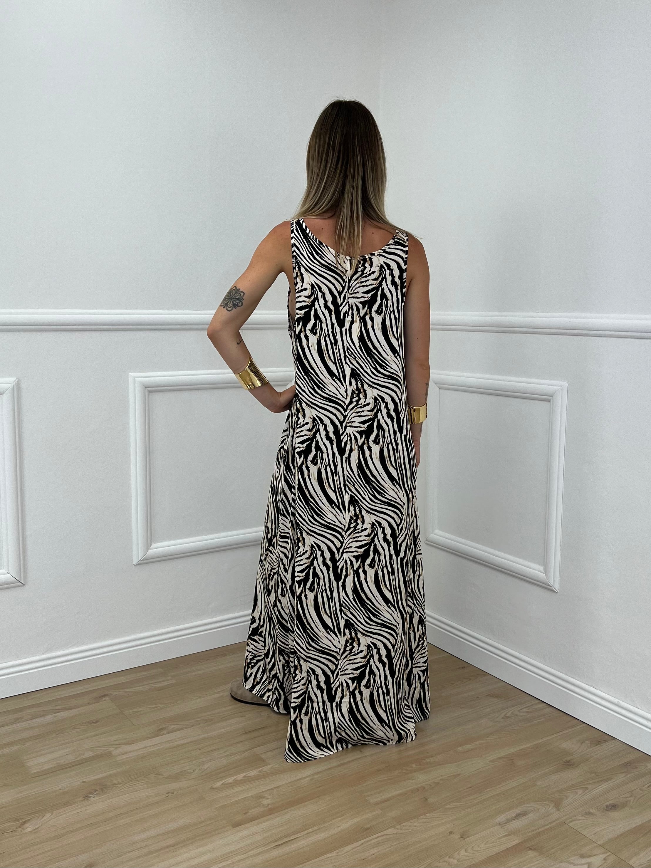 Vestito Viscosa Animalier 765 Zebra