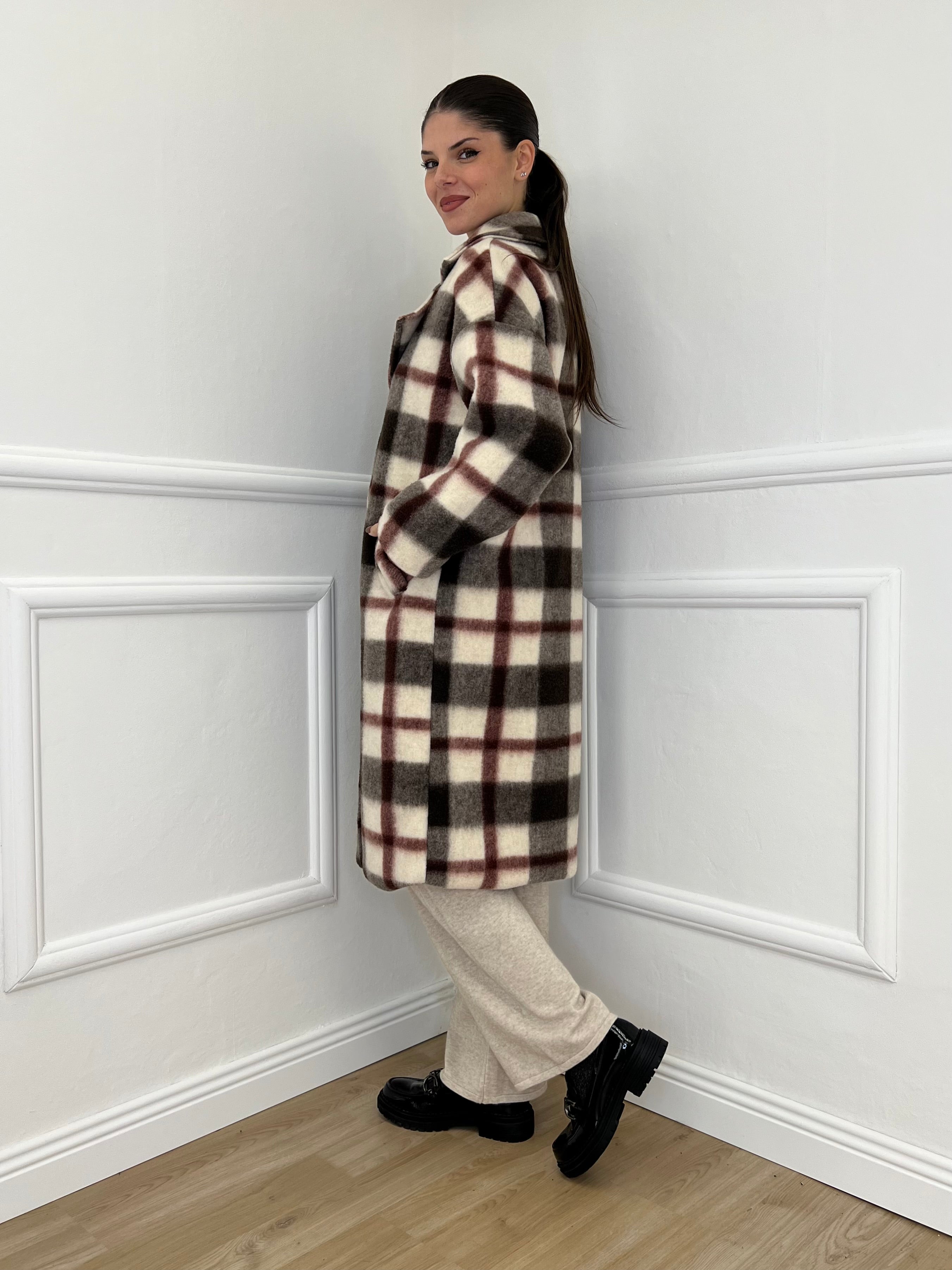 Cappotto Madras Doppiopetto 57080 Burgundy