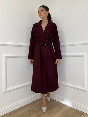 Cappotto Cintura 6835 Burgundy