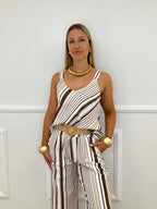 Top In Viscosa a Righe 3661 Camel