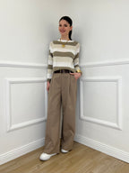 Maglia a Righe 25054 Taupe