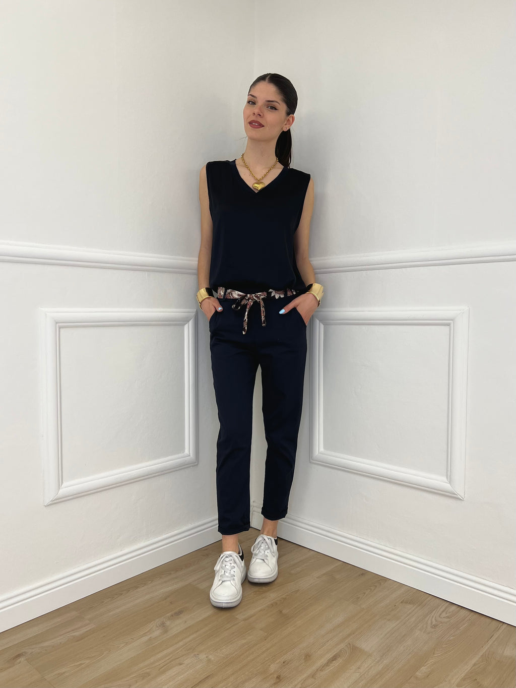 Pantalone Cotone Fusciacca 1508 Blu